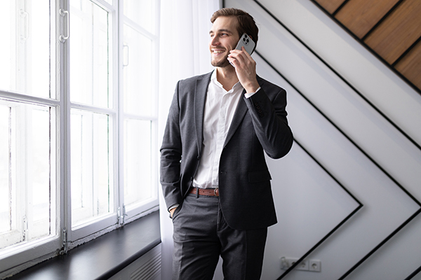 Business person talking on phone